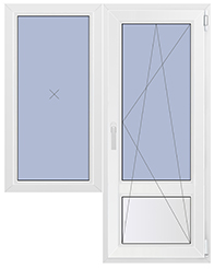 Балконный блок с малым глухим окном и поворотно-откидной дверью